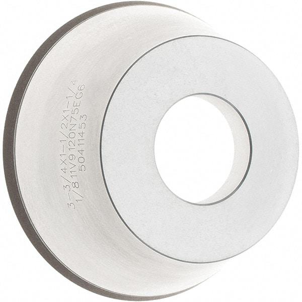 Tru-Maxx - 95mm Diam, 1-1/4" Hole Size, 1" Overall Thickness, 120 Grit, Type 11V9, Tool & Cutter Grinding Wheel - Fine Grade, CBN - Benchmark Tooling