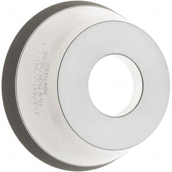 Tru-Maxx - 95mm Diam, 1-1/4" Hole Size, 1" Overall Thickness, 150 Grit, Type 11V9, Tool & Cutter Grinding Wheel - Very Fine Grade, Diamond - Benchmark Tooling