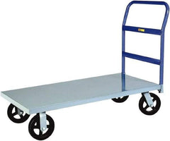 Little Giant - 2,400 Lb Capacity Steel Platform Truck - Steel Deck, 36" OAW, 60" Platform Length x 11" Platform Height, Mold-On Rubber Casters - Benchmark Tooling