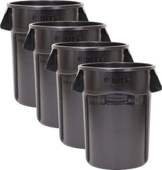 Rubbermaid - 44 Gal Gray Round (4) 44 Gal Brute Utility Containers - Polyethylene, 31-1/2" High - Benchmark Tooling