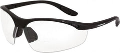 CrossFire - +2.5, Clear Lenses, Scratch Resistant, Framed Magnifying Safety Glasses - UV Protection, Black Frame - Benchmark Tooling