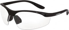 CrossFire - +1.5, Clear Lenses, Scratch Resistant, Framed Magnifying Safety Glasses - UV Protection, Black Frame - Benchmark Tooling