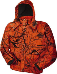 DeWALT - Size 3XL Heated & Cold Weather Jacket - Camo Blaze, Polyester, Zipper Closure, 62" Chest - Benchmark Tooling