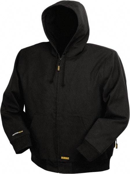 DeWALT - Size 2XL Heated & Cold Weather Jacket - Black, Cotton, Zipper Closure, 58" Chest - Benchmark Tooling