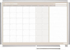 MasterVision - 24" High x 36" Wide Painted Metal Magnetic Dry Erase Calendar - Steel, 42.32" Deep, Includes Mounting Kit - Benchmark Tooling