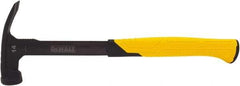 DeWALT - 14 oz Head, Straight Framing Hammer - 12" OAL, Steel Head, 2" Face Diam, Smooth Face, Steel Handle with Grip - Benchmark Tooling