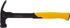 DeWALT - 12 oz Head, Straight Nail Hammer - 12" OAL, Steel Head, 2" Face Diam, Smooth Face, Steel Handle with Grip - Benchmark Tooling