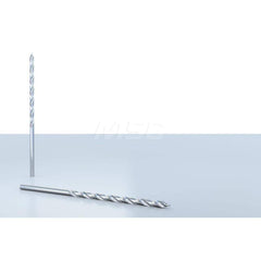Jobber Length Drill Bit: 0.068″ Dia, 118 °, Solid Carbide Bright/Uncoated, Right Hand Cut, Spiral Flute, Straight-Cylindrical Shank