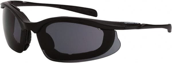 CrossFire - Smoke Lenses, Framed Safety Glasses - Anti-Fog, Matte Black Frame, Size Universal, Wrap Around - Benchmark Tooling