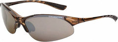 CrossFire - Brown Flash Mirror Lenses, Framed Safety Glasses - Scratch Resistant, Crystal Brown Frame, Size Universal, Wrap Around - Benchmark Tooling