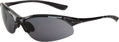 CrossFire - Smoke Lenses, Framed Safety Glasses - Scratch Resistant, Crystal Black Frame, Size Universal, Wrap Around - Benchmark Tooling