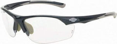 CrossFire - Clear Lenses, Framed Safety Glasses - Scratch Resistant, Gray Frame, Size Universal, Wrap Around - Benchmark Tooling