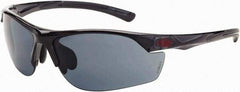 CrossFire - Super Dark Smoke Lenses, Framed Safety Glasses - Scratch Resistant, Crystal Black Frame, Size Universal, Wrap Around - Benchmark Tooling