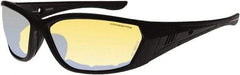 CrossFire - Indoor/Outdoor Lenses, Framed Safety Glasses - Anti-Fog, Matte Black Frame, Size Universal, Wrap Around - Benchmark Tooling