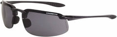 CrossFire - Smoke Lenses, Framed Safety Glasses - Scratch Resistant, Crystal Black Frame, Size Universal, Wrap Around - Benchmark Tooling