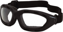 CrossFire - Clear Lenses, Framed Safety Glasses - Anti-Fog, Black Frame, Size Universal, Wrap Around - Benchmark Tooling