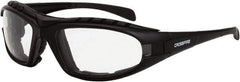 CrossFire - Clear Lenses, Framed Safety Glasses - Anti-Fog, Black Frame, Size Universal, Wrap Around - Benchmark Tooling