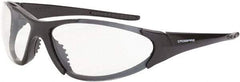 CrossFire - Clear Lenses, Framed Safety Glasses - Anti-Fog, Gray Frame, Size Universal, Wrap Around - Benchmark Tooling