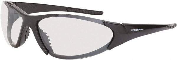 CrossFire - Indoor/Outdoor Lenses, Framed Safety Glasses - Scratch Resistant, Black Frame, Size Universal, Wrap Around - Benchmark Tooling