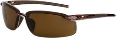 CrossFire - Polarized Brown Lenses, Framed Polarized Glasses - Scratch Resistant, Brown Frame, Size Universal, Wrap Around - Benchmark Tooling