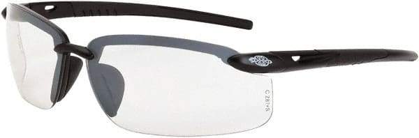 CrossFire - Clear Lenses, Framed Safety Glasses - Scratch Resistant, Gray Frame, Size Universal, Wrap Around - Benchmark Tooling