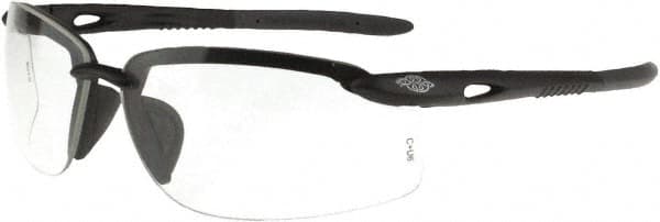 CrossFire - Clear Lenses, Framed Safety Glasses - Scratch Resistant, Black Frame, Size Universal, Wrap Around - Benchmark Tooling