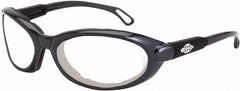 CrossFire - Clear Lenses, Framed Safety Glasses - Anti-Fog, Gray Frame, Size Universal, Wrap Around - Benchmark Tooling