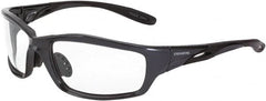 CrossFire - Clear Lenses, Framed Safety Glasses - Scratch Resistant, Gray Frame, Size Universal, Wrap Around - Benchmark Tooling