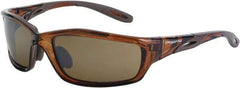 CrossFire - Brown Mirror Lenses, Framed Safety Glasses - Scratch Resistant, Brown Frame, Size Universal, Wrap Around - Benchmark Tooling
