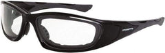 CrossFire - Clear Lenses, Framed Safety Glasses - Anti-Fog, Black Frame, Size Universal, Wrap Around - Benchmark Tooling