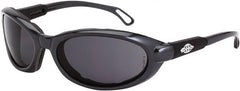 CrossFire - Smoke Lenses, Framed Safety Glasses - Anti-Fog, Gray Frame, Size Universal, Wrap Around - Benchmark Tooling