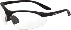 CrossFire - Clear Lenses, Framed Safety Glasses - Scratch Resistant, Matte Black Frame, Size Universal, Wrap Around - Benchmark Tooling