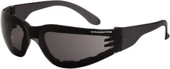 CrossFire - Smoke Lenses, Framed Safety Glasses - Anti-Fog, Black Frame, Size Universal, Wrap Around - Benchmark Tooling