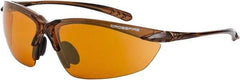 CrossFire - Copper Lenses, Framed Safety Glasses - Scratch Resistant, Crystal Brown Frame, Size Universal, Wrap Around - Benchmark Tooling