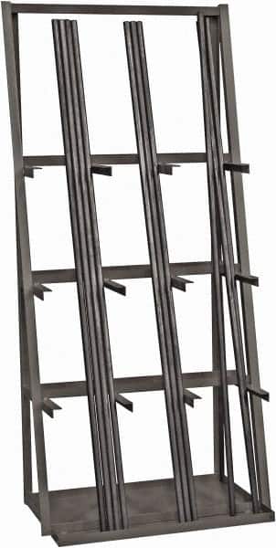Durham - 3 Bay, 3,000 Lb Capacity, Gray Vertical Bar Storage Rack - 36" Wide x 84" High x 24" Deep - Benchmark Tooling