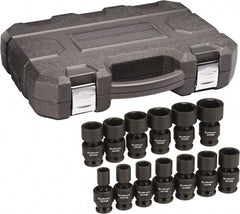 GearWrench - 13 Piece 1/2" Drive Universal Standard Impact Socket Set - 6 Points, 1/2 to 1-1/4", Inch Measurement Standard - Benchmark Tooling