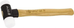 Osca - 13 oz Head 2" Face Diam Aluminum Soft Face Dead Blow Hammer with Tips - 12-39/64" OAL, Hickory Handle - Benchmark Tooling