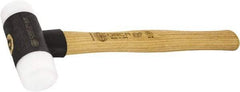 Osca - 24 oz Head 2" Face Diam Iron Soft Face Dead Blow Hammer with Tips - 12-39/64" OAL, Hickory Handle - Benchmark Tooling