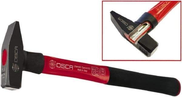 Osca - Machinist's Double Face Hammer - 12" OAL, 12" Long Aluminum Handle with Rubber Grip, 0.89" Face Diam - Benchmark Tooling