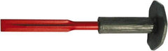 Osca - 12" OAL x 2-1/2" Blade Width Brick Chisel - Steel with Bricklayer Grip Handle - Benchmark Tooling