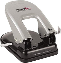 PaperPro - Paper Punches Type: 40 Sheet Manual Two Hole Punch Color: Black/Silver - Benchmark Tooling