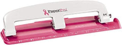 PaperPro - Paper Punches Type: 12 Sheet Manual Three Hole Punch Color: Pink - Benchmark Tooling
