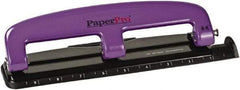 PaperPro - Paper Punches Type: 12 Sheet Manual Three Hole Punch Color: Purple/Black - Benchmark Tooling