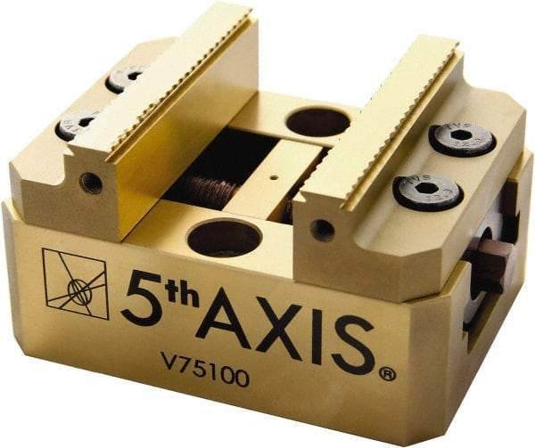 5th Axis - 3" Jaw Width, 56mm High x 4" Long x 3" Wide Vise - For Use with 5 Axis Workholding Systems - Benchmark Tooling