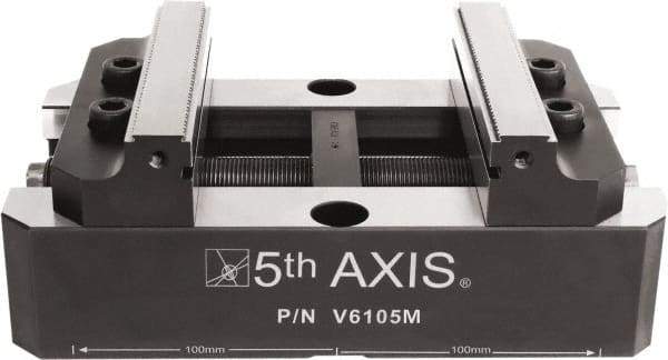 5th Axis - 150mm Jaw Width, 89mm High x 250mm Long x 150mm Wide Vise - For Use with 5 Axis Workholding Systems - Benchmark Tooling