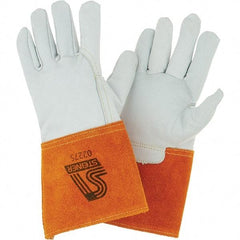 Steiner - Size S Unlined Goatskin Welding Glove - Gauntlet Cuff, Wing Thumb, For TIG - Benchmark Tooling