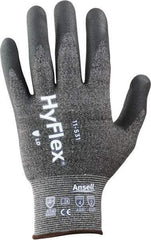 Ansell - Size 2XL (11), ANSI Cut Lvl 2, Puncture Lvl 4, Abrasion Lvl 4, Silicone-Free Nitrile Coated Cut & Puncture Resistant Gloves - 10.63" Long, Palm & Fingertips Coated, Knit Wrist, Black, Paired - Benchmark Tooling