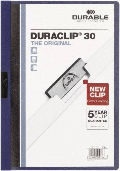 DURABLE - 11" Long x 8" Wide Report Cover - Dark Blue - Benchmark Tooling