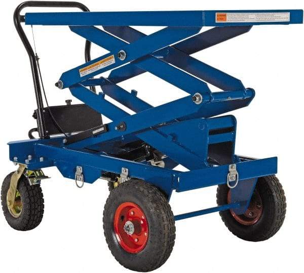 Vestil - 600 Lb Capacity Manual Scissor Elevating Cart - 20-1/2" Platform Length x 40" Platform Width - Benchmark Tooling