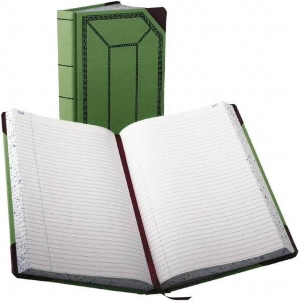 Boorum & Pease - 500 Sheet, 7-5/8 x 12-1/2", Record/Account Book - Green & Red - Benchmark Tooling